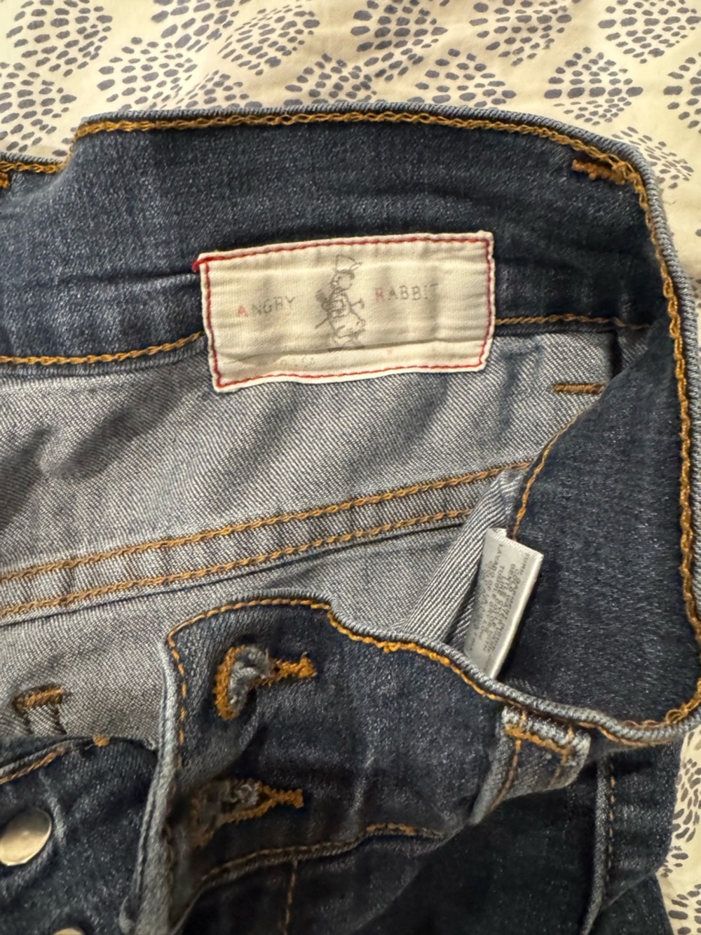 Angry Rabbit Dark Blue Denim Shorts with Contrast Stitching - Picture 2 of 3